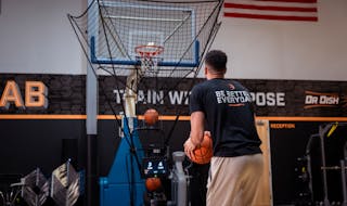 The Dr. Dish headquarters are in Bloomington. The basketball shooting practice device is used by thousands of teams from high schools to the pros.