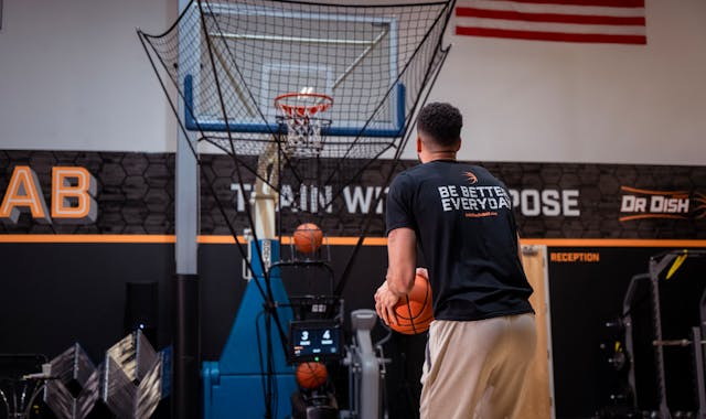 The Dr. Dish headquarters are in Bloomington. The basketball shooting practice device is used by thousands of teams from high schools to the pros.