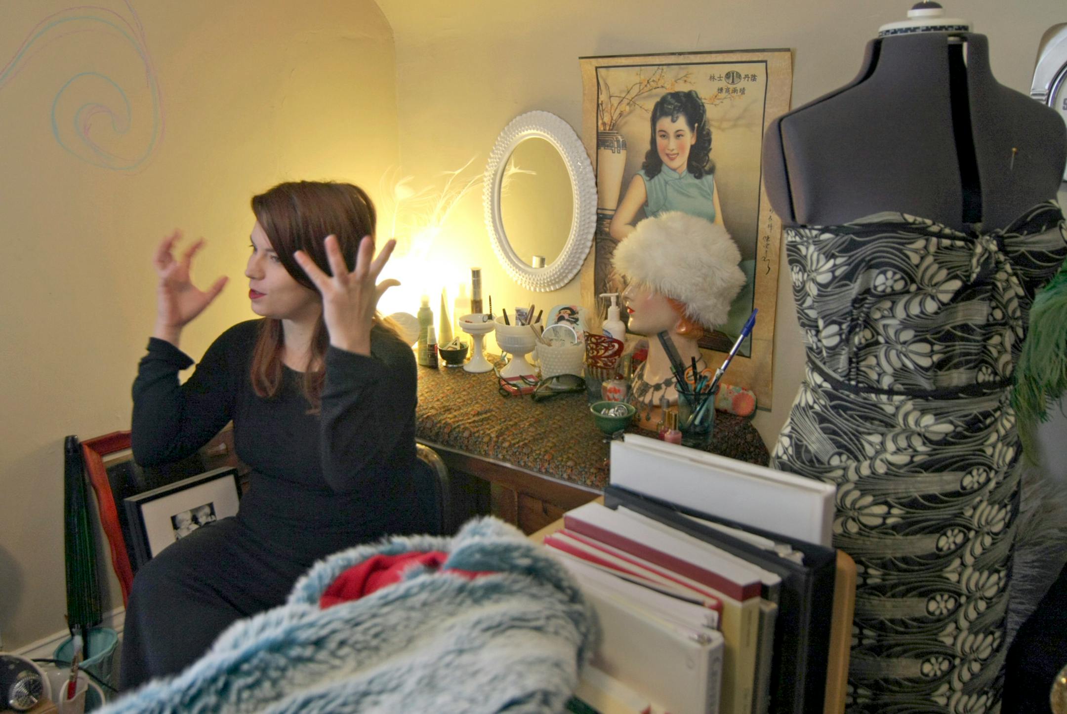 designer Anna Lee, in her home/office/studio, talks about her interest in fashion and bringing together design and music in the Voltage fashion show.