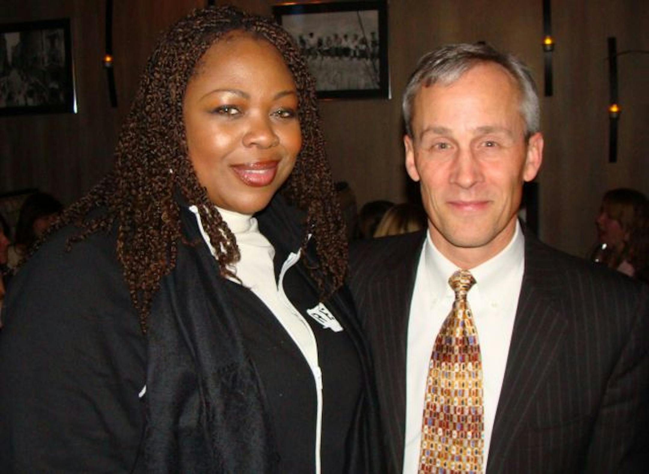 Gwen Stewart, who was one of the original cast members, and Tom Hoch, CEO and president of the Hennepin Theatre Trust.