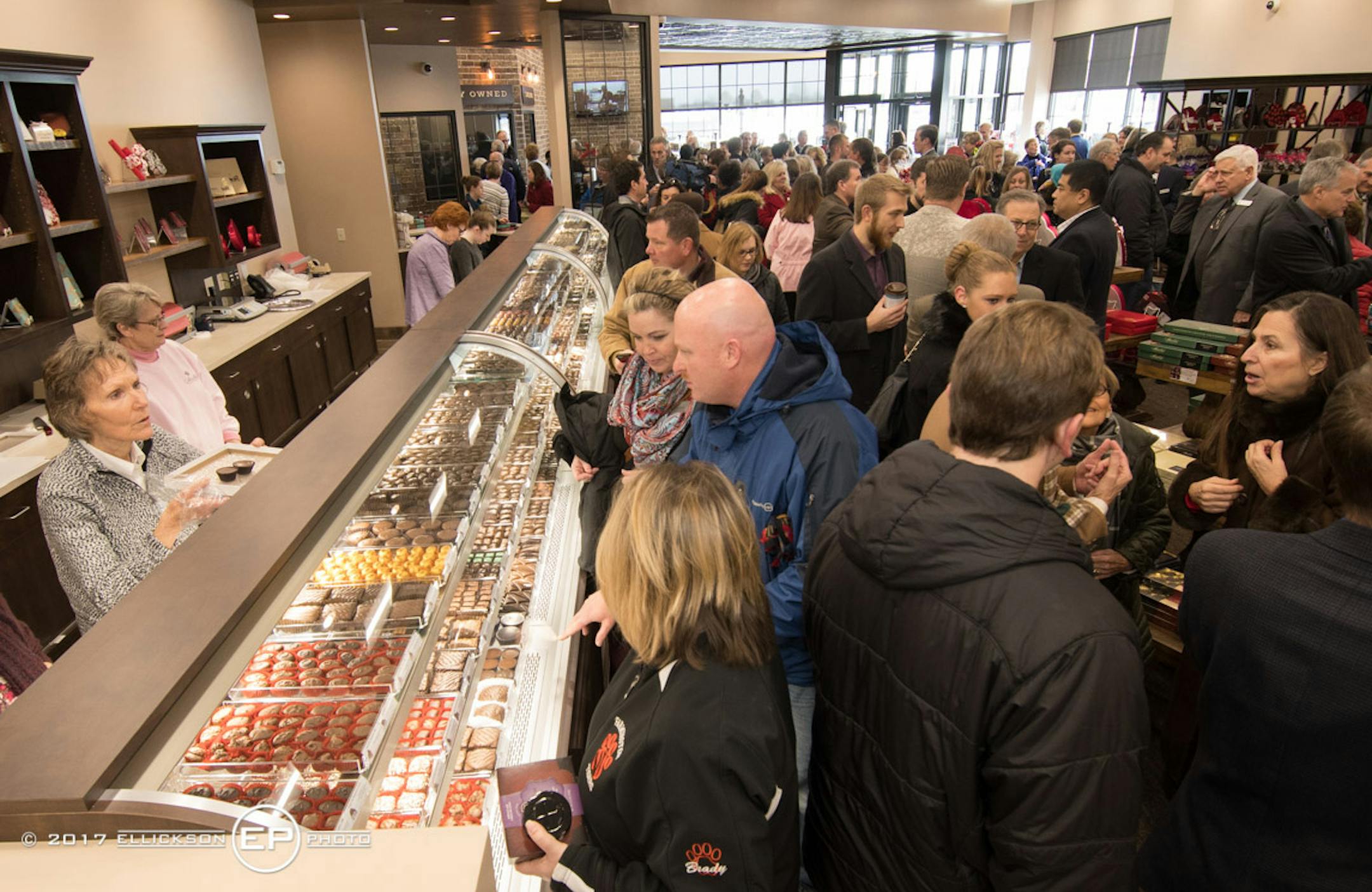 Nearly 200 customers crowded into Abdallah Candies in Apple Valley on opening day on Thursday. credit: Chris Ellickson Photo