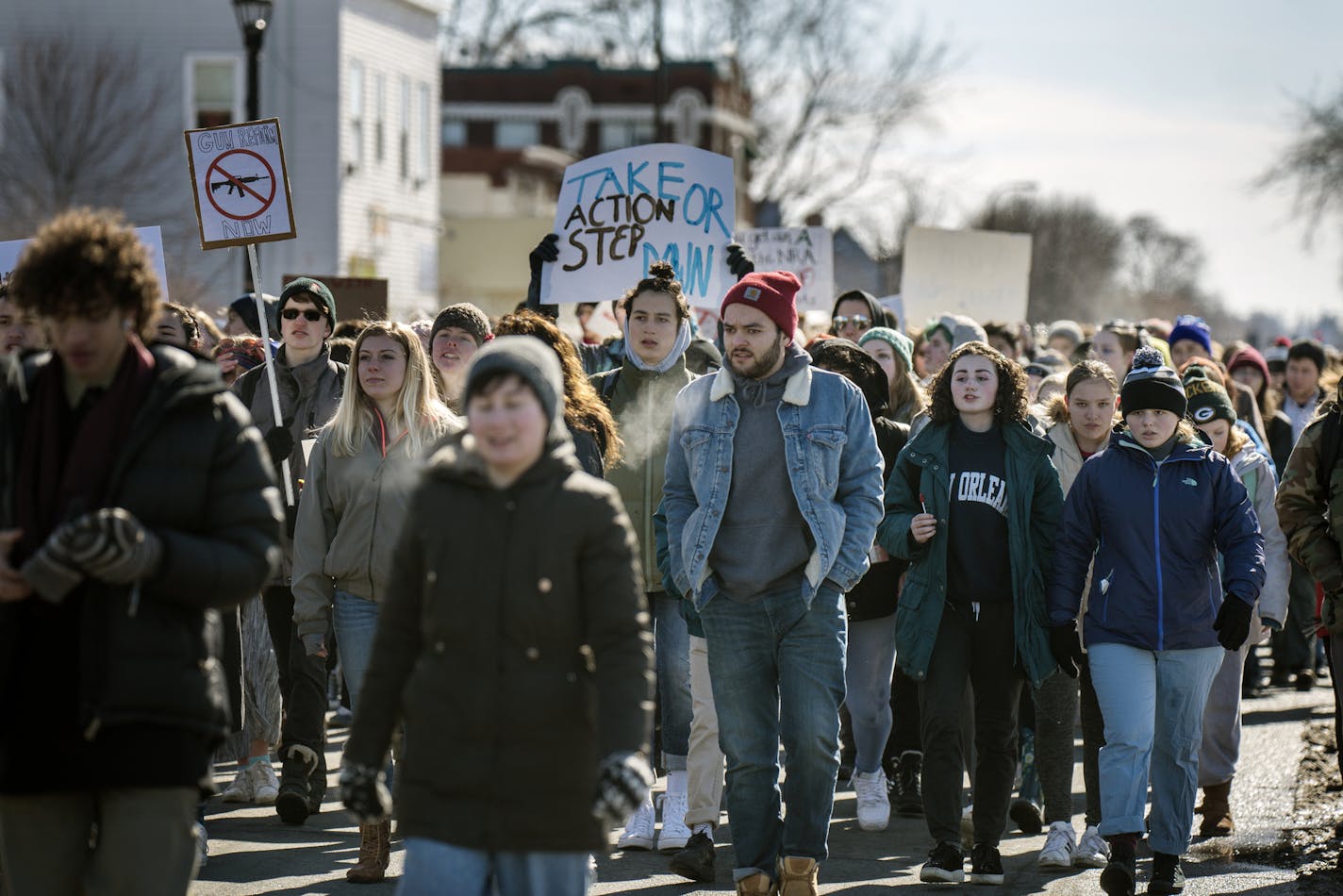 Several hundred high school students from Minneapolis marched to Minneapolis City Hall to rally for safer schools in the wake of the Florida shooting.]High school students in Minneapolis plan to leave school mid-day then march to Minneapolis City Hall to rally for safer schools in wake of the Florida shooting.Richard Tsong-Taatarii&#xef;rtsong-taatarii@startribune.com