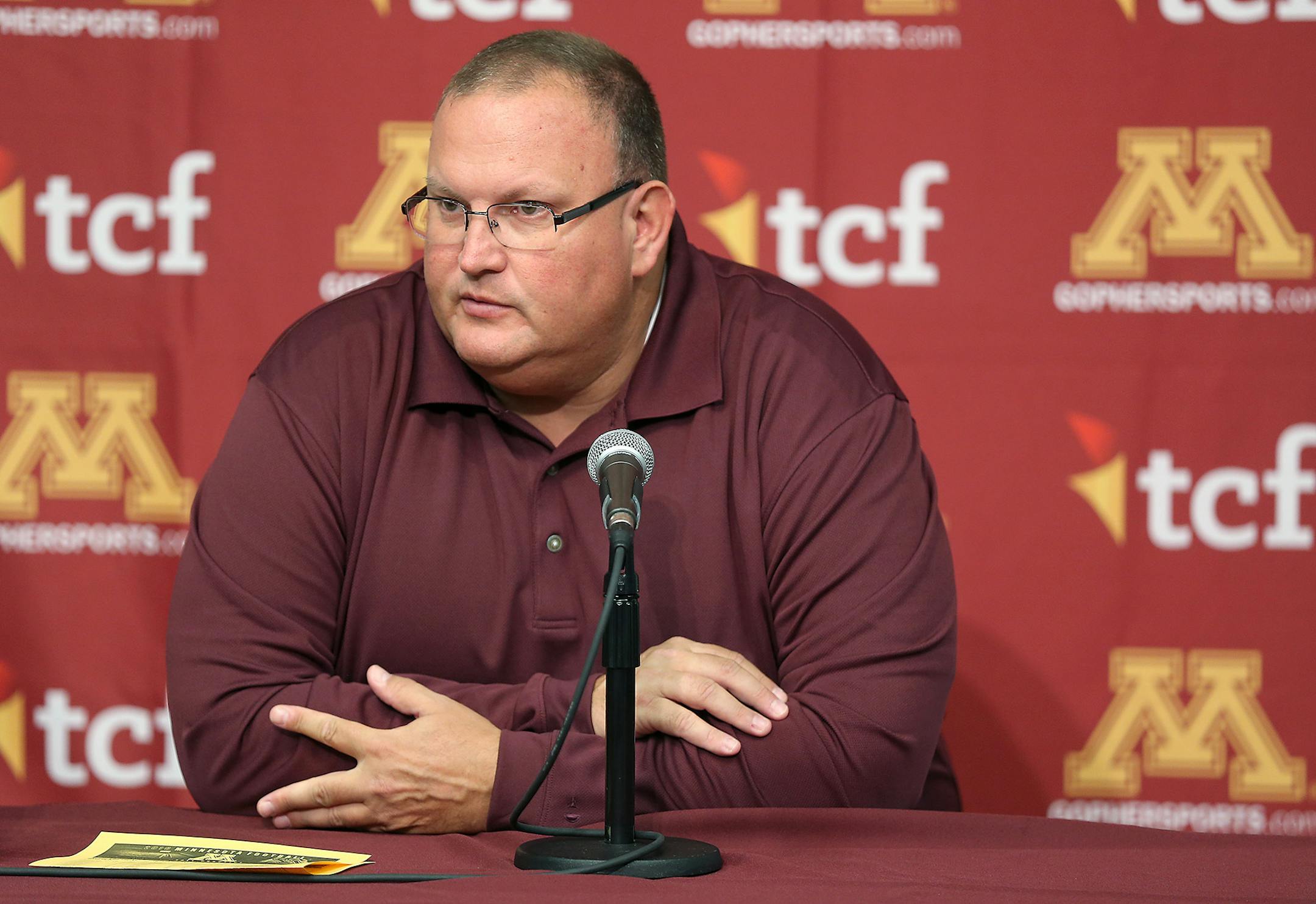 A news conference -- one of the many regular obligations for Tracy Claeys.