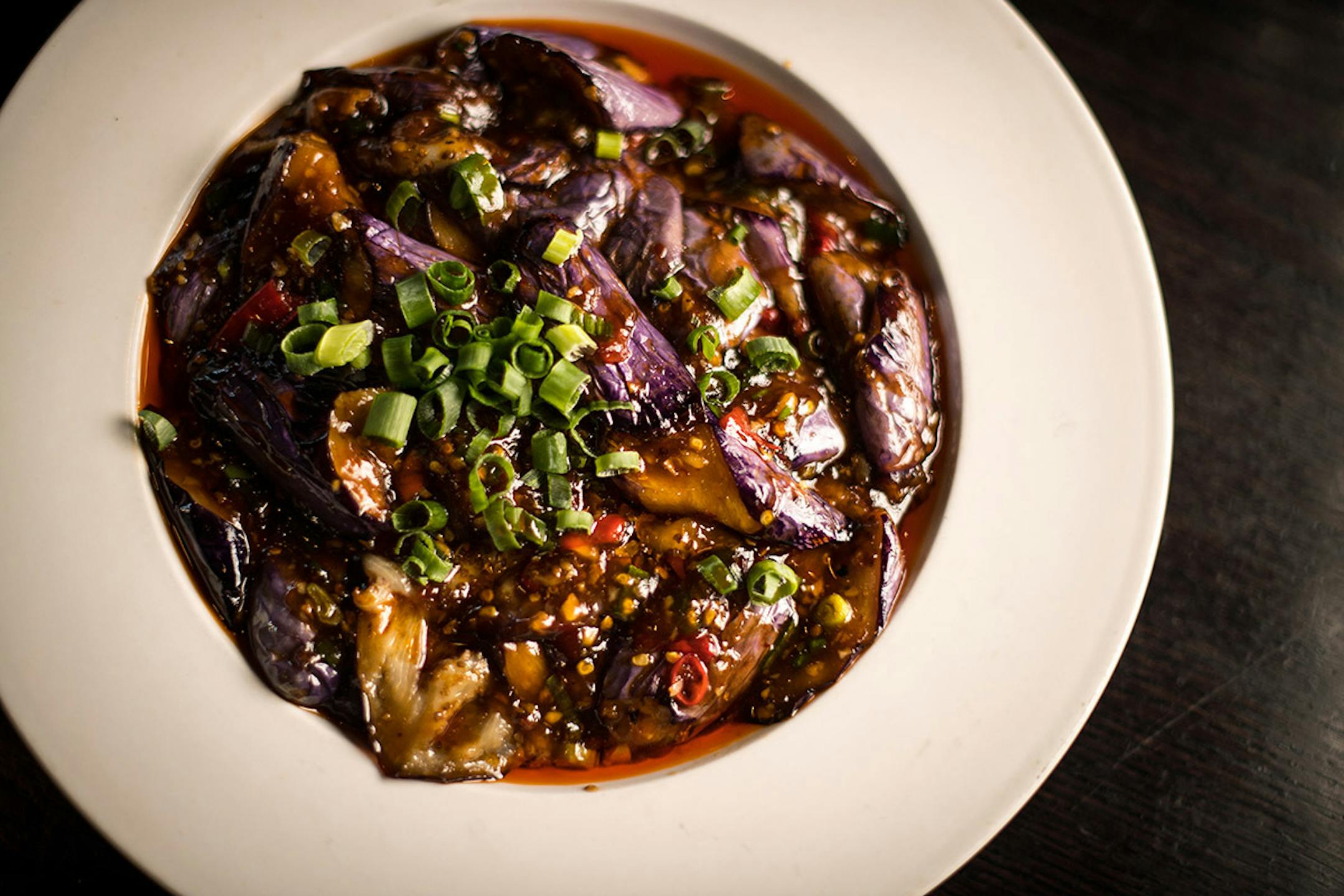 The Tea House's eggplant in garlic sauce.