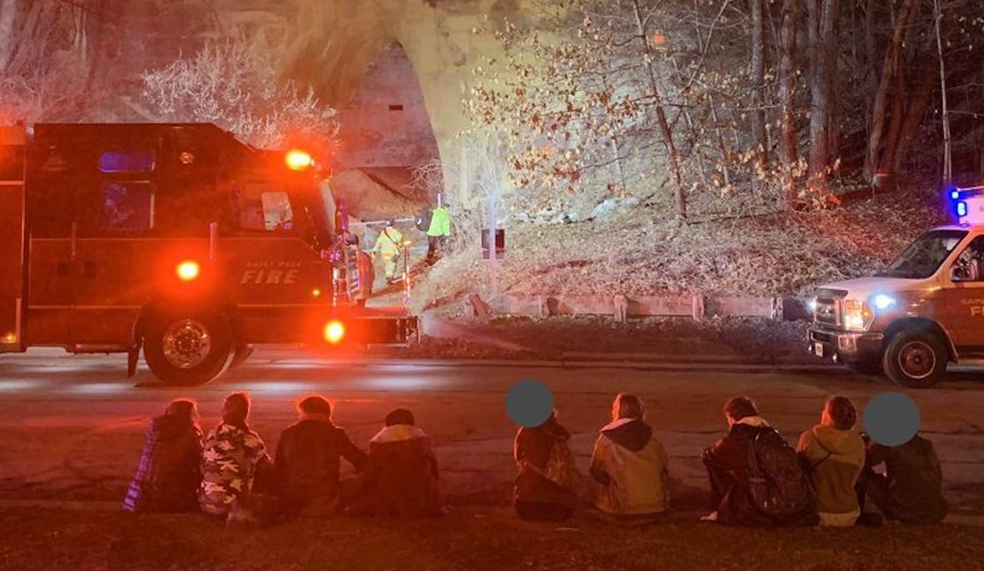 St. Paul Fire Department photo
First responders rescued more than 30 teens from caves on Friday night.