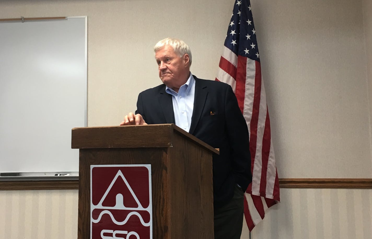 Rep. Collin Peterson, D-Minn., said Tuesday it's becoming harder to write and pass a farm bill, the law Congress writes every five years to set incentives and constraints in agribusiness. Peterson said he expects this year's bill to be voted on next week.