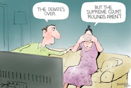 Editorial cartoon: Bill Bramhall on the debate and SCOTUS rulings
