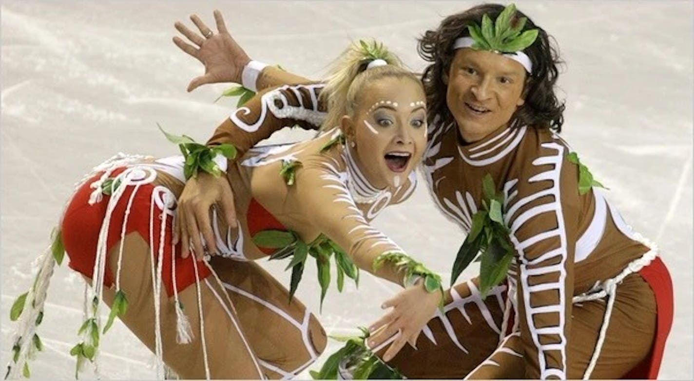 Star Tribune Olympics reporter Rachel Blount called out these costumes from the 2010 winter games as "hideous and offensive," and added "no sport can match the sartorial hell of ice dancing."