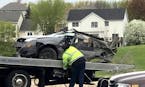 Police responded to the crash, involving four people in a compact-size sedan, about 7 a.m. Saturday near the intersection of Dunkirk and Lawndale lane