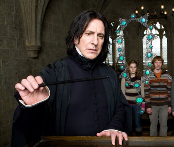 Actor Alan Rickman played Professor Severus Snape in the "Harry Potter" movies.