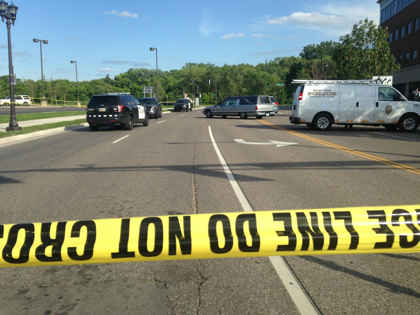 Authorities responded to the death of a pedestrian near Phalen Boulevard and Cayuga Street in St. Paul.