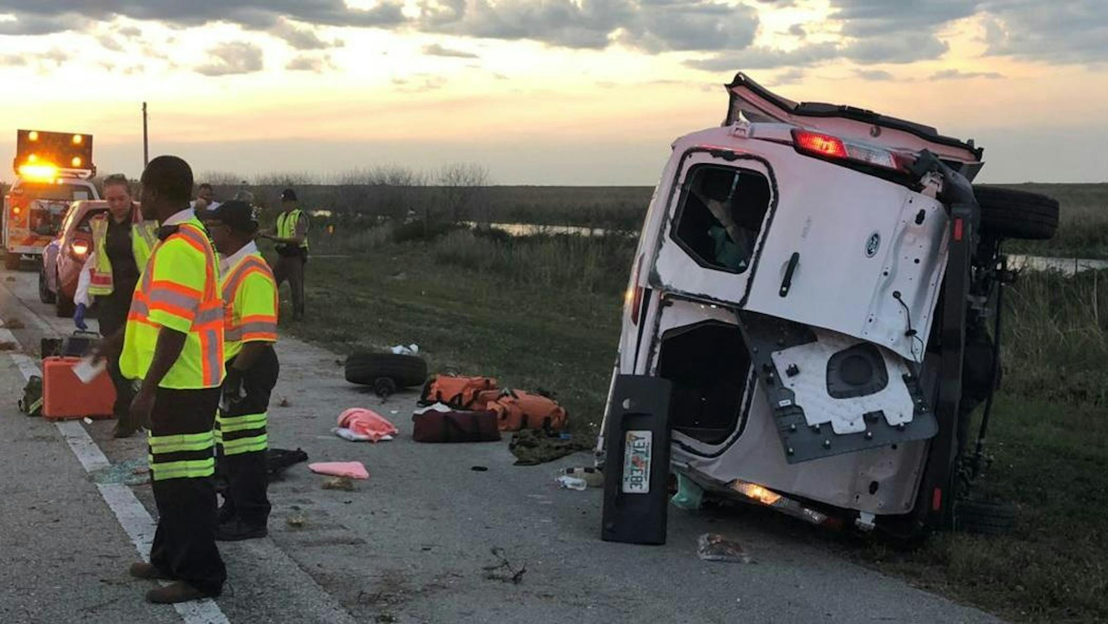 One person was killed and more than a dozen others hurt in a crash involving a pickup and van on Alligator Alley in western Broward County Tuesday evening March 6. 2018.