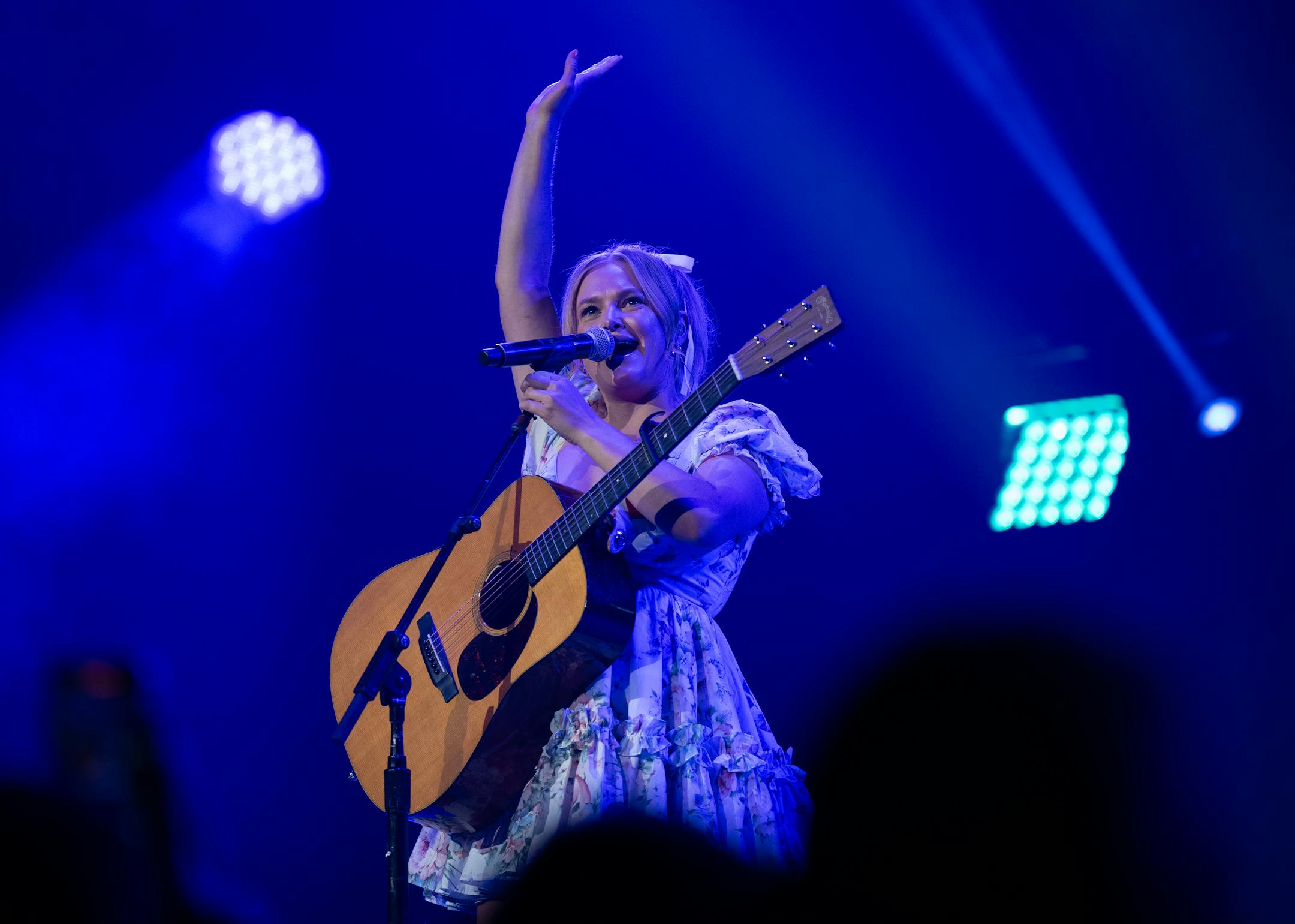 Hailey Whitters performs as one of three opening acts for Luke Bryan at the Xcel Energy Center in St. Paul, Minn., on Saturday, Oct. 14, 2023.