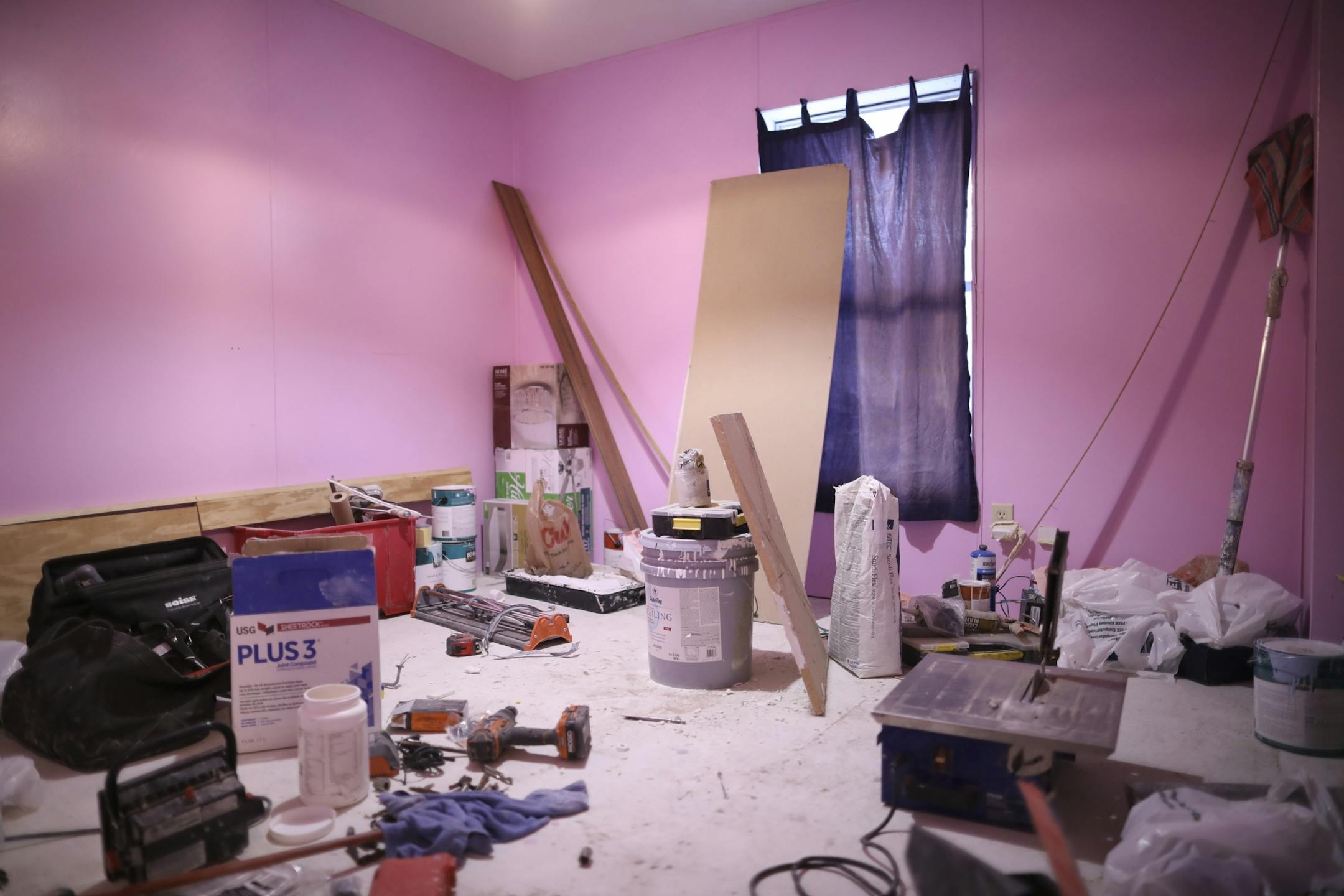 A bedroom in the mobile home Antonia Alvarez is renovating after moving to Lakeside Homes in New Brighton. The former resident of Lowry Grove mobile home park in St. Anthony is among several families who have relocated to Lakeside Homes.