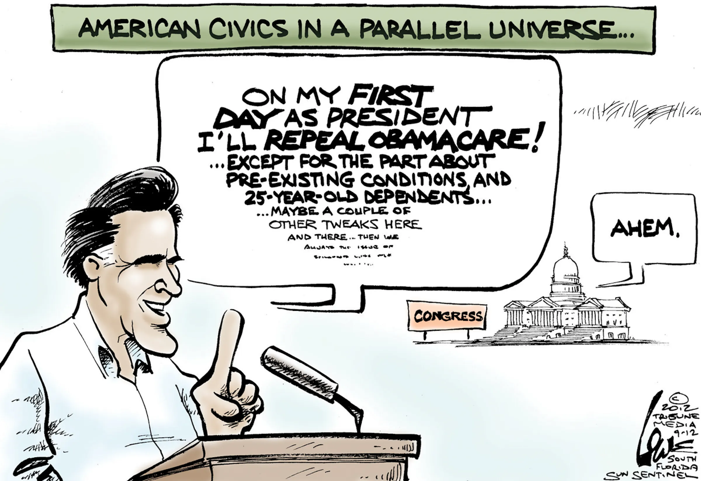 Editorial cartoon: Romneycare