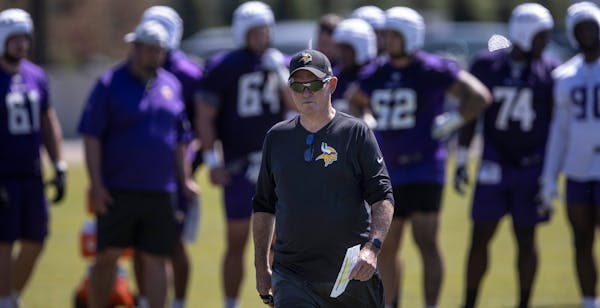 Vikings coach Mike Zimmer at minicamp in June.