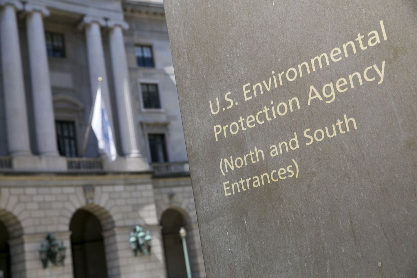 A logo sign outside of the headquarters of the United States Environmental Protection Agency on April 2, 2017 in downtown Washington, D.C. (Photo: Kristoffer Tripplaar/Sipa USA/TNS) ORG XMIT: MIN1905061646507720