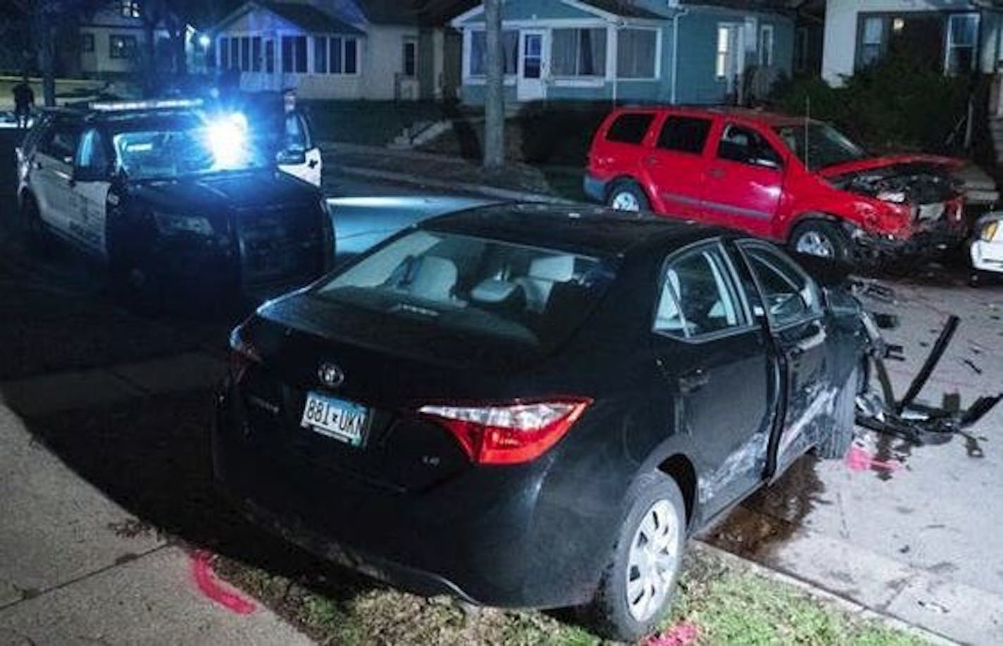 Police investigated a multi-vehicle crash involving an SUV fleeing police that left one person dead near N. 36th and Aldrich avenues in Minneapolis on Wednesday night.