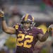 Minnesota running back Kobe McCrary celebrated a touchdown during the fourth quarter as the Gophers took on Illinois on Saturday at TCF Bank Stadium i