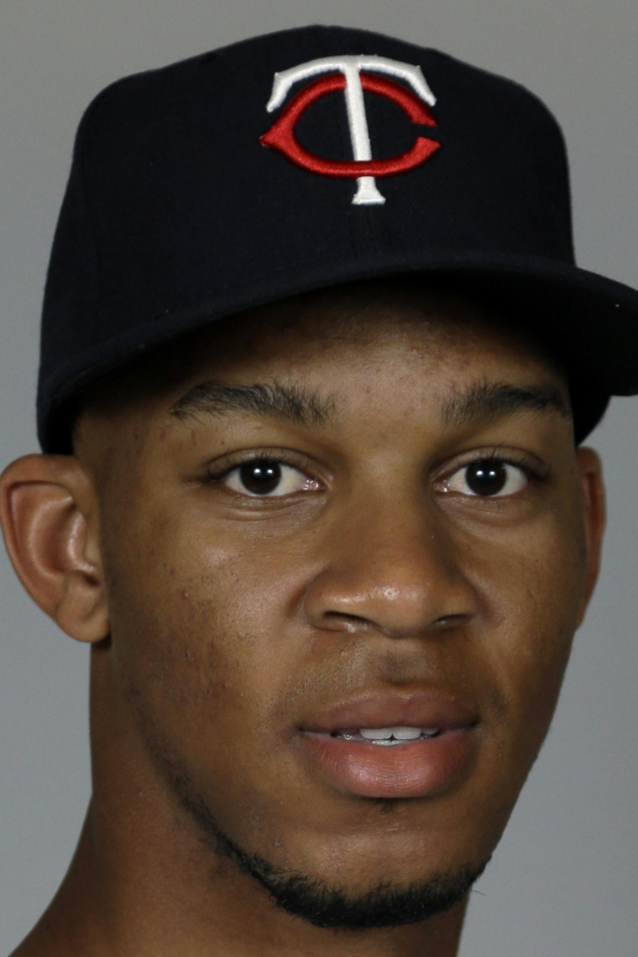 This is a 2014 photo of center fielder Byron Buxton of the Minnesota Twins baseball team. This image reflects the Twins active roster as of Tuesday, Feb. 25, 2014 when this image was taken. (AP Photo/Steven Senne) ORG XMIT: FLSR1