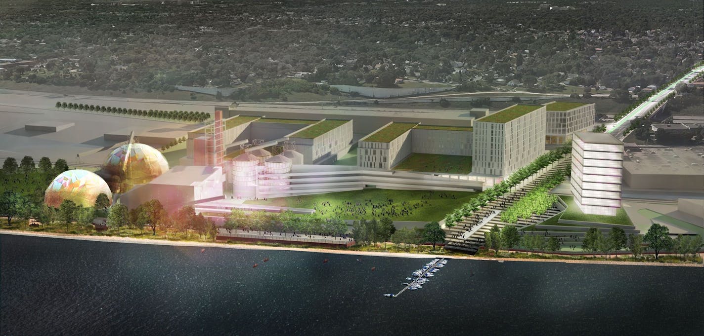 One of the designs proposed for the outdoor performance venue at the Upper Harbor Terminal site in north Minneapolis.