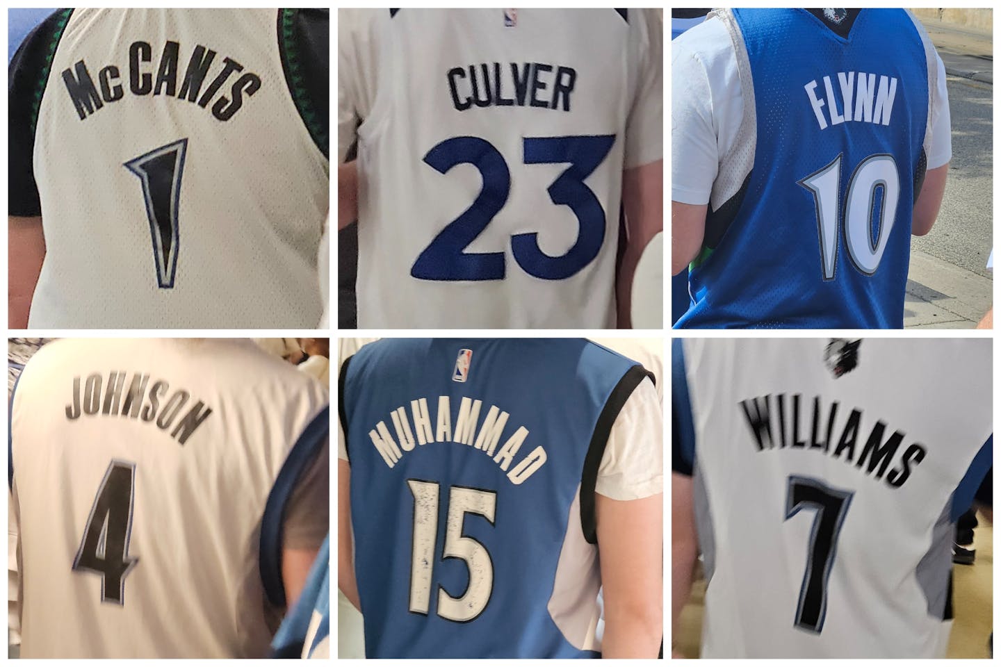 From left, Rashad McCants, Jarrett Culver, Jonny Flynn, Wes Johnson, Shabazz Muhammad, Derrick Williams.