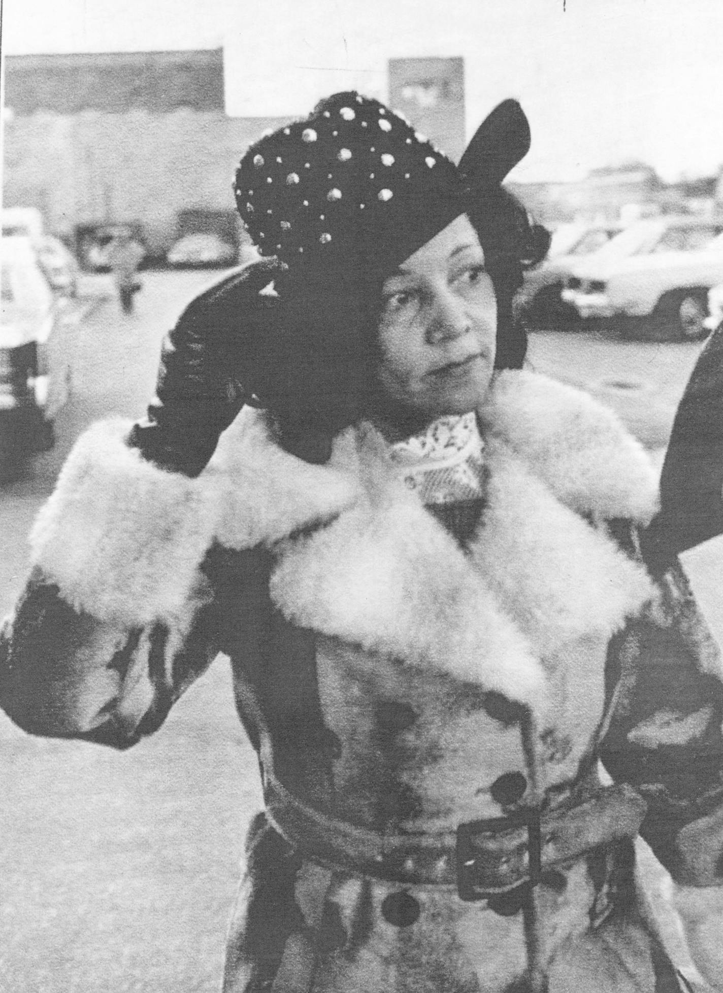 Linda Taylor left court after her arraignment on multiple fraud charges in Chicago in 1974. Associated Press