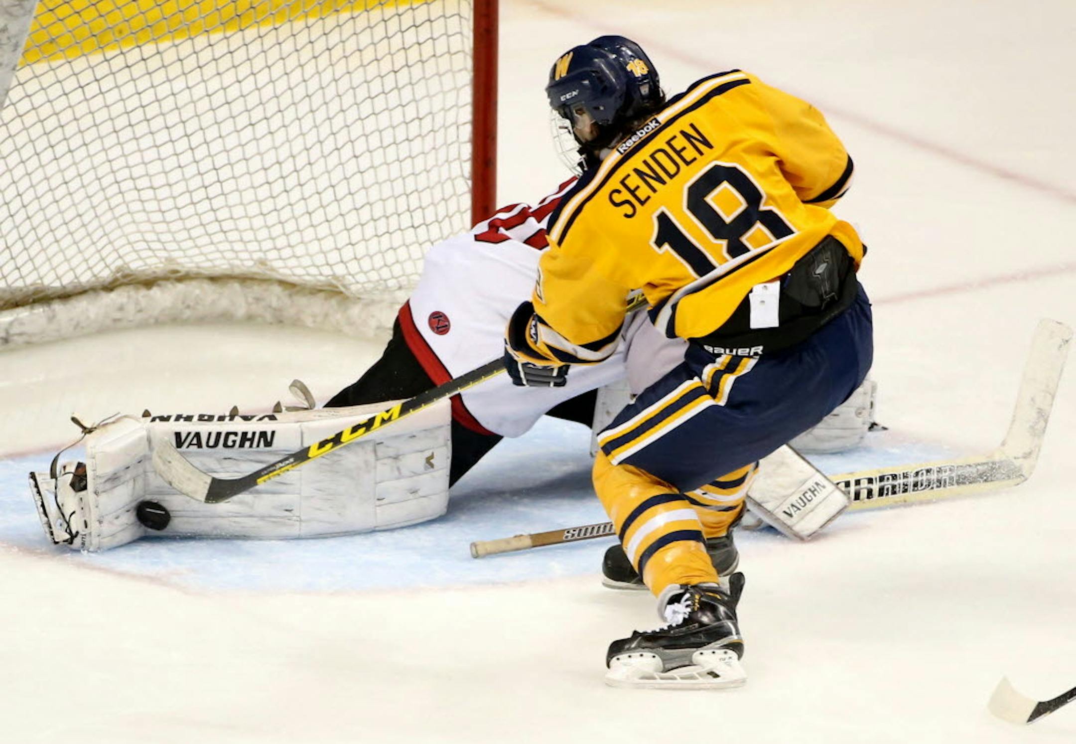 Wayzata's Mark Senden plays during the Class 2A boys' hockey semifinal on Friday at the Xcel Energy Center in St. Paul.