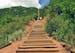 The Manitou Incline stairs follow a former cable car track near Colorado Springs, Colo.