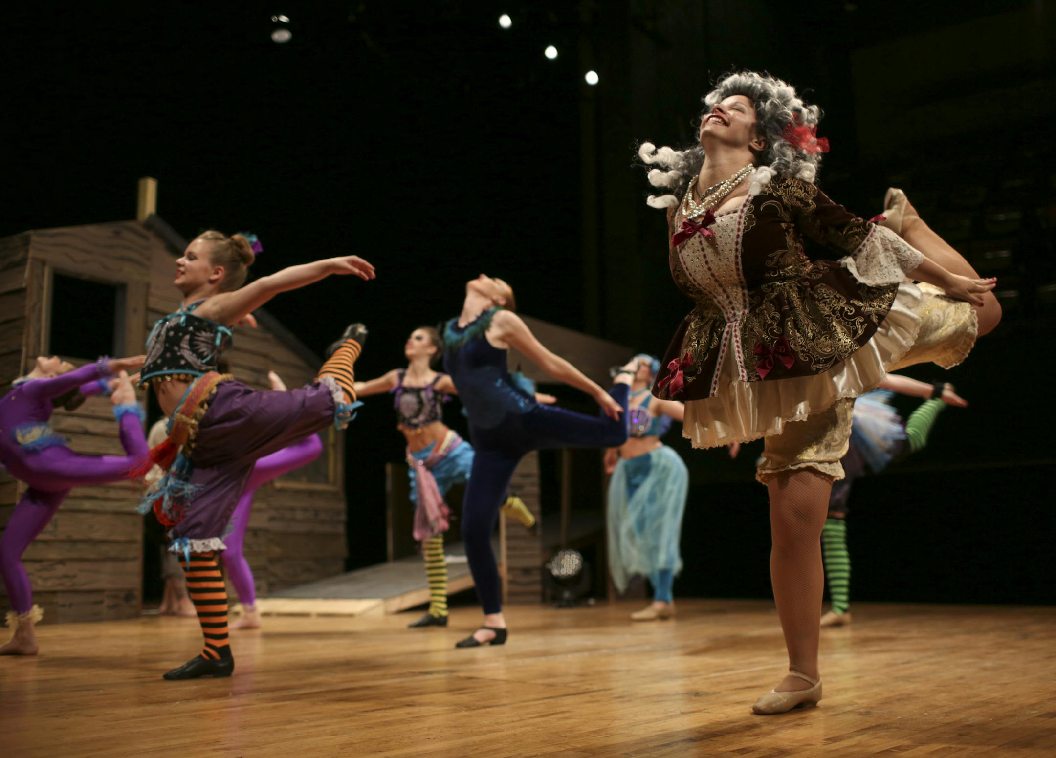 A scene from the M-SHE Productions Fringe Festival show “L’Heure de Minuit” Monday night on the Rarig Center Thrust stage in Minneapolis.