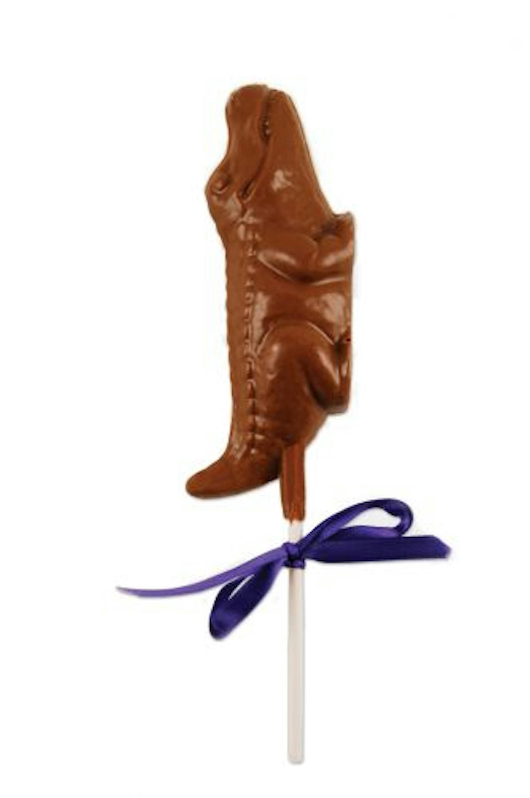 Chocolate lollipop from Huey's Nut-Free Chocolate