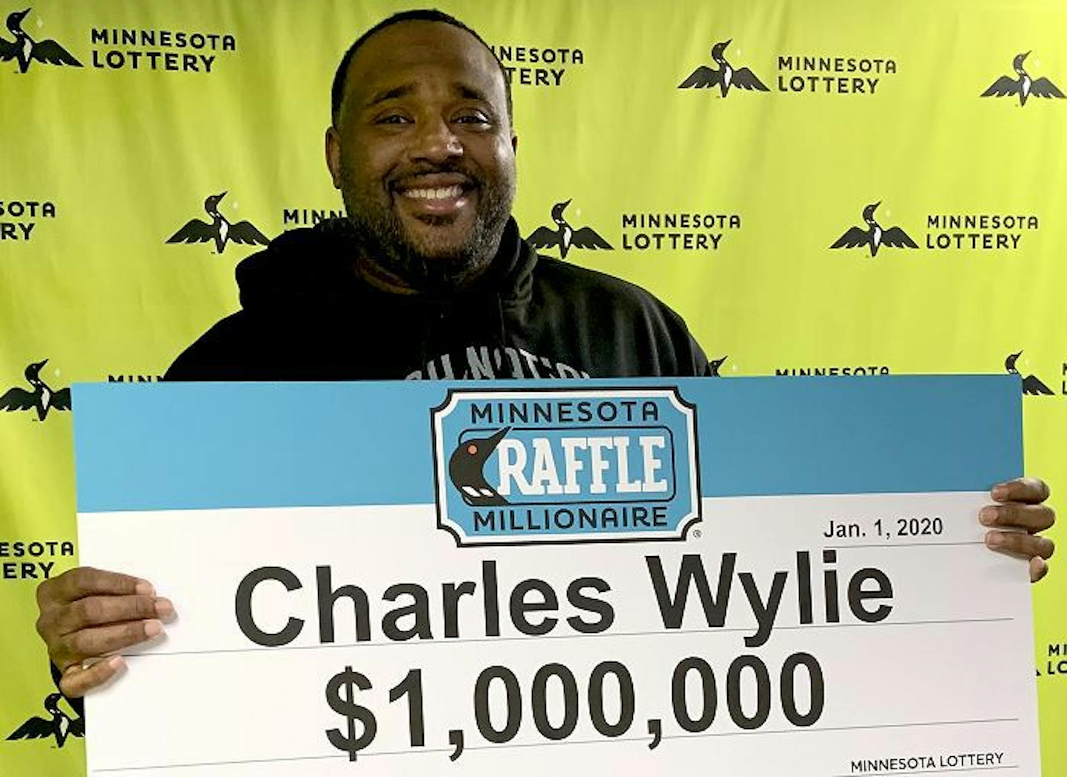 Charles Wylie, 40, of Elko New Market, is one of two Minnesota Million Raffle winners in this the third year he has played the game. Credit: Minnesota Lottery