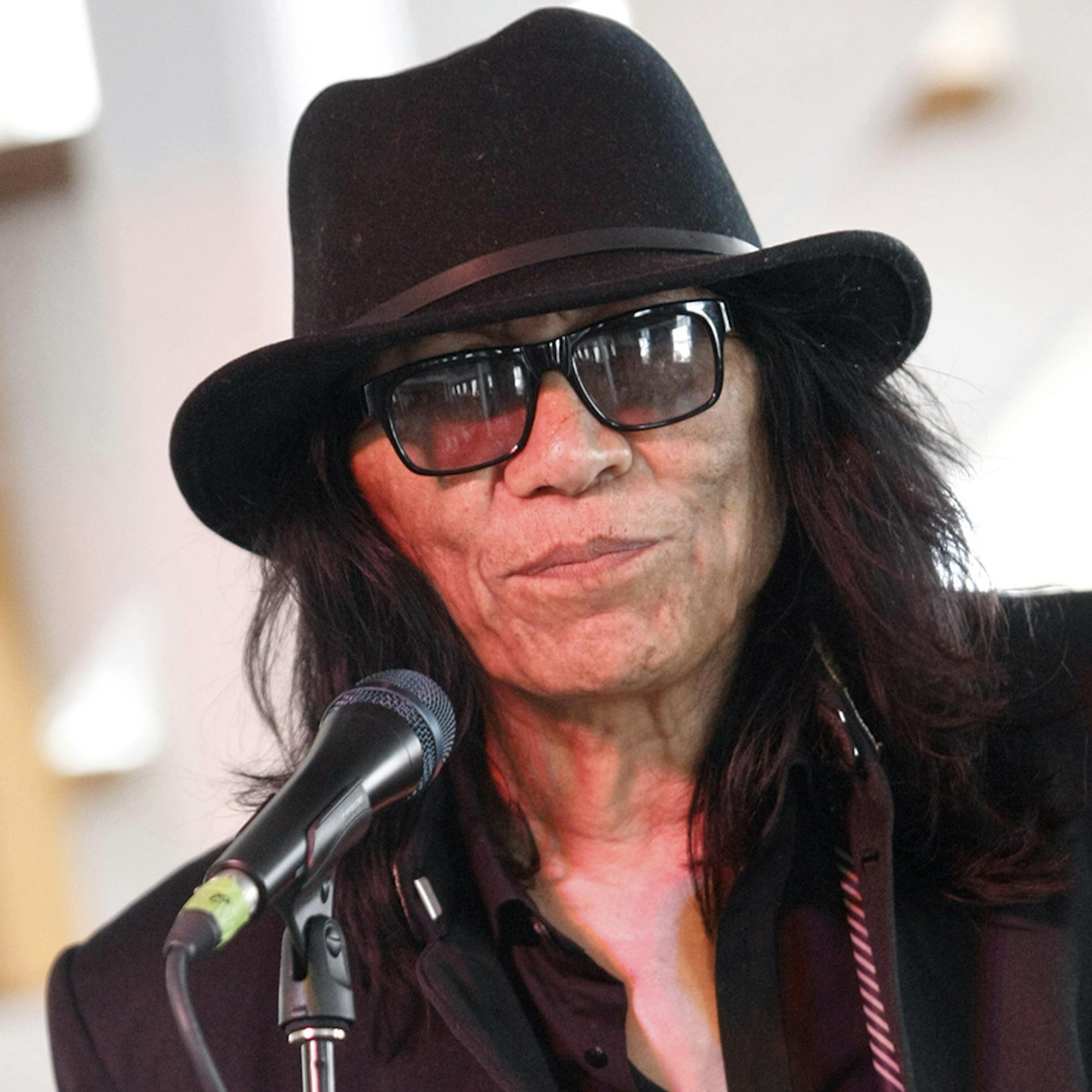 Rodriguez performs at the Newport Folk Festival in Newport, R.I. on Sunday, July 29, 2012. The documentary "Searching For Sugar Man" which opened July 27 in New York and Los Angeles after an acclaimed debut at Sundance, is about the disappearance and re-emergence of Rodriguez. (AP Photo/Joe Giblin) ORG XMIT: RIJG105 ORG XMIT: MIN1305071646590790