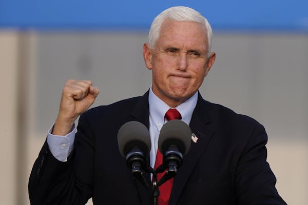 Vice President Mike Pence speaks at a campaign rally, Sept. 16, 2020, in Zanesville, Ohio.