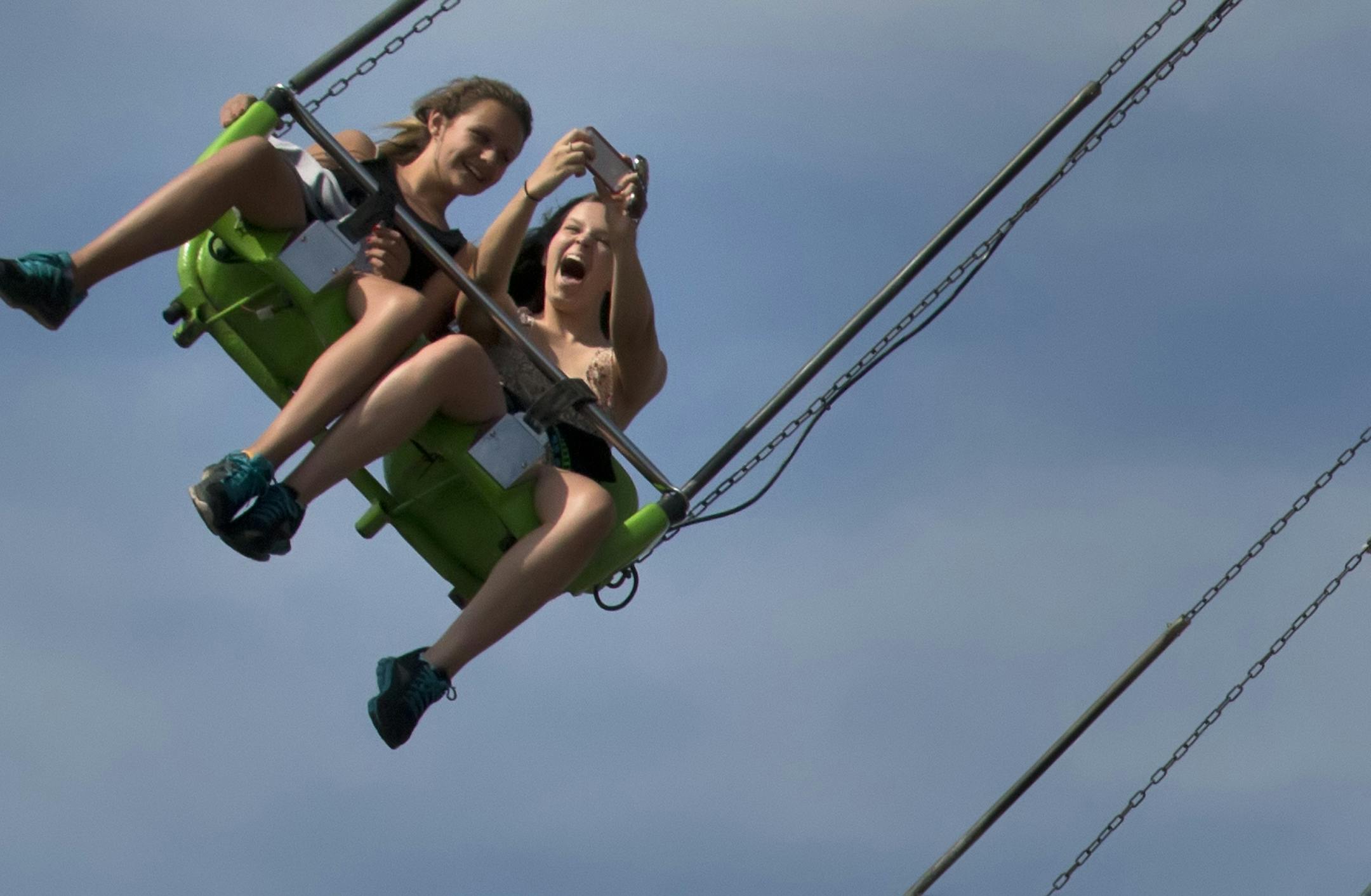 What a better place to do a selfie than the Sky Flyer ride on the State Fair Midway. ] BRIAN PETERSON ‚Ä¢ brian.peterson@startribune.com Falcon Heights, MN 08/26/14