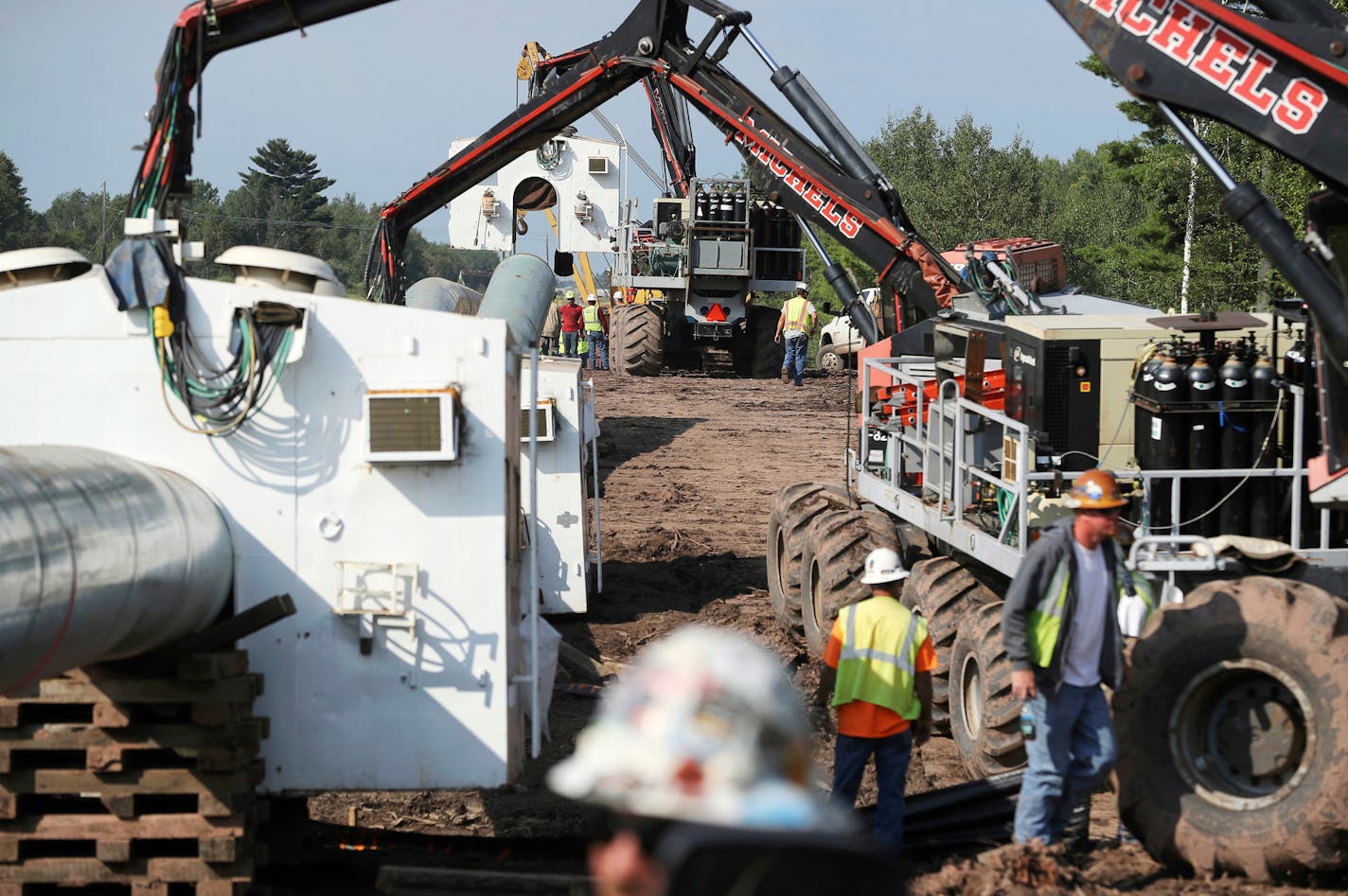 Shown is Enbridge's work on the Wisconsin portion of the company's new pipeline. Pollution regulators approved permits for the project on Thursday.