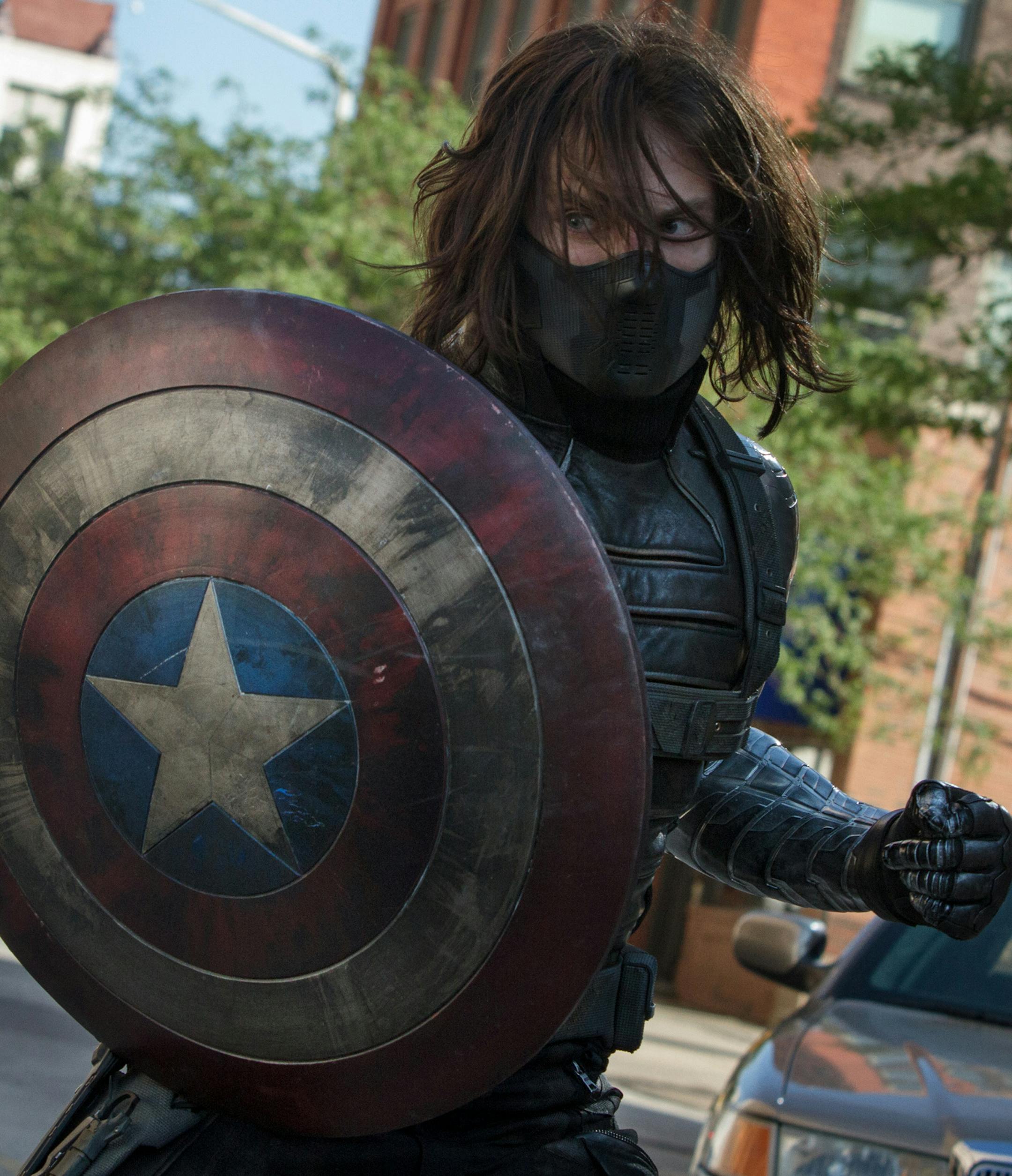 This image released by Marvel shows Sebastian Stan in a scene from "Captain America: The Winter Soldier." (AP Photo/Marvel-Disney)