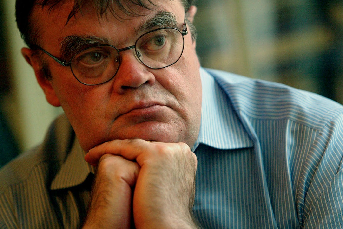 St. Paul, MN 5/7/2002--Garrison Keillor at home in St. Paul. Keillor has recently written an operetta that will be performed at the Ordway Theater in downtown St. Paul in June '02.