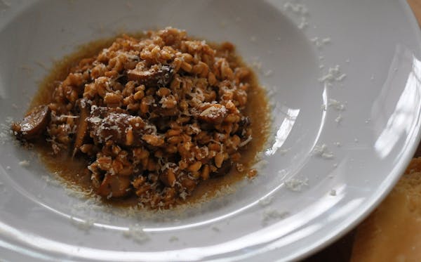 photo by Meredith Deeds, Special to the Star Tribune Farro and Mushroom Risotto, for healthy family.
