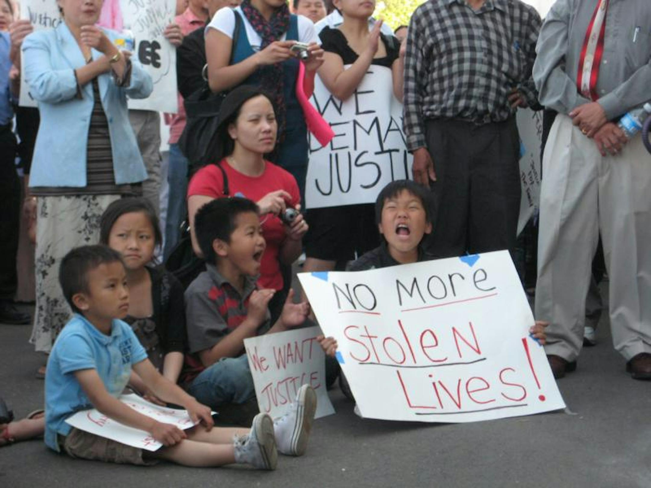 at the rally for Justice for Fong Lee