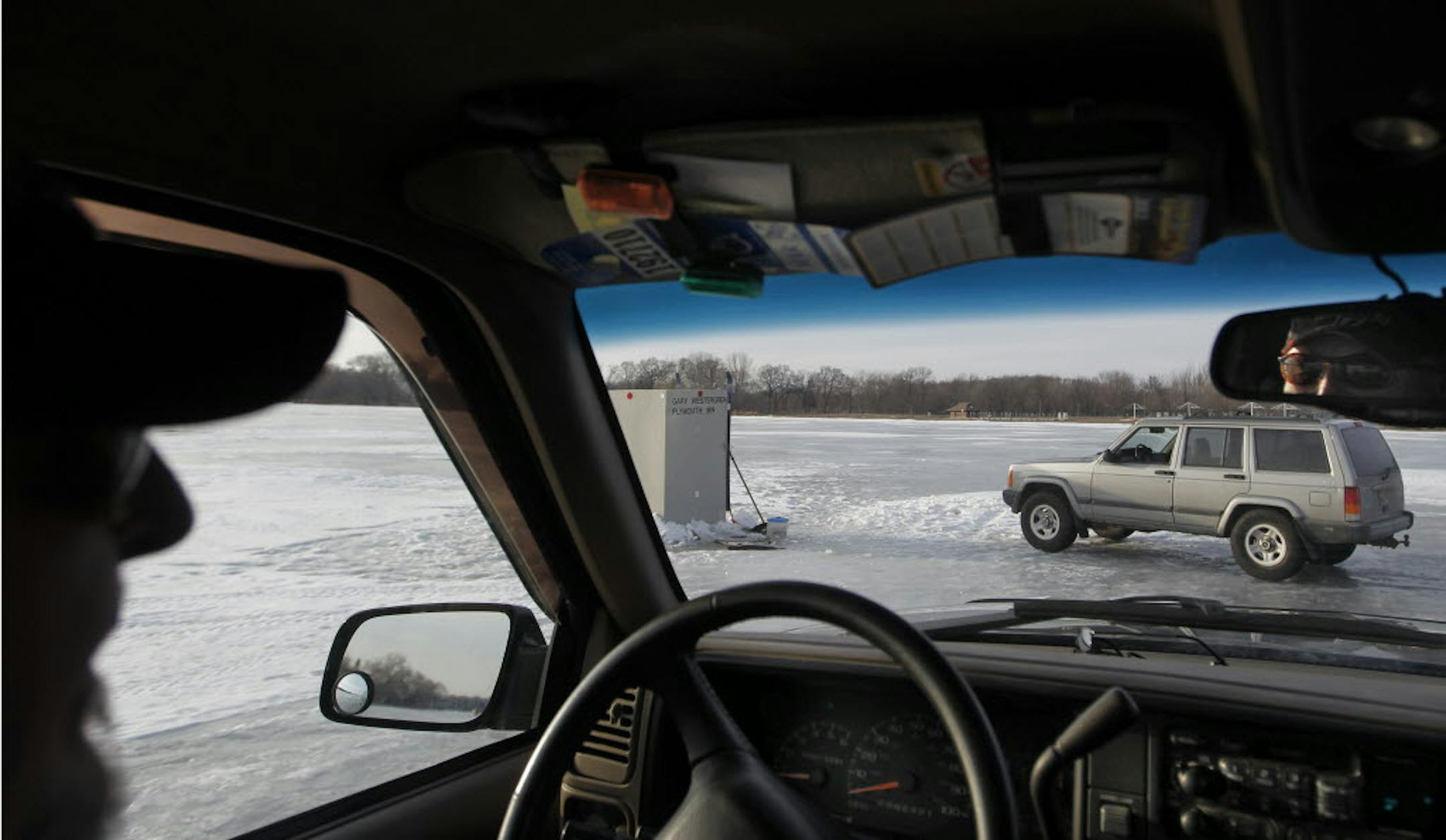 Jerry Ness drove his pickup onto Medicine Lake in Plymouth to check on friends who were fishing. Ness said he pulled his ice house off the lake last week.