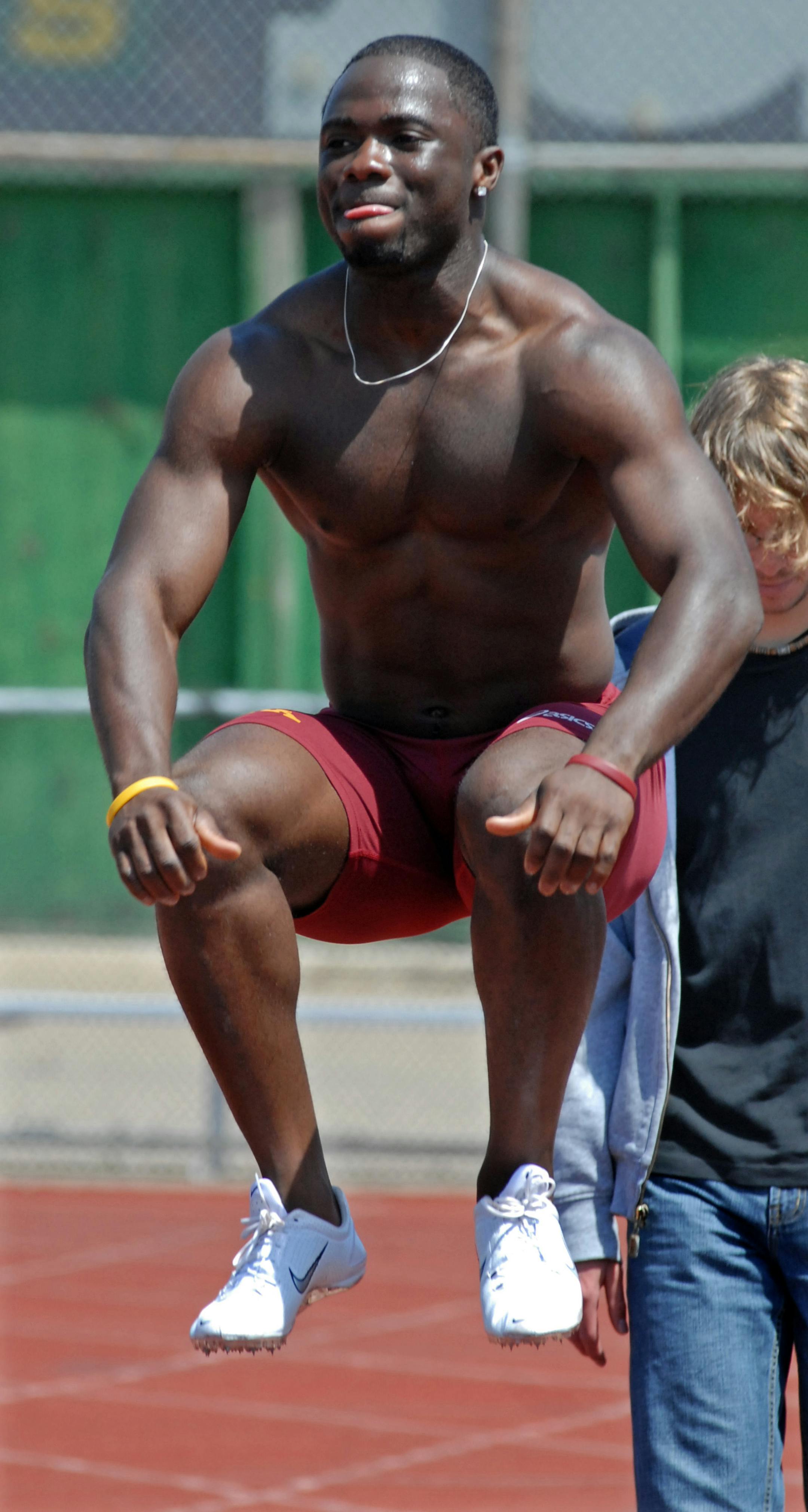 Gophers sprinter Ibrahim Kabia prepared for a practice sprint. The junior All-America is seeded sixth in the NCAA Midwest regionals this weekend.