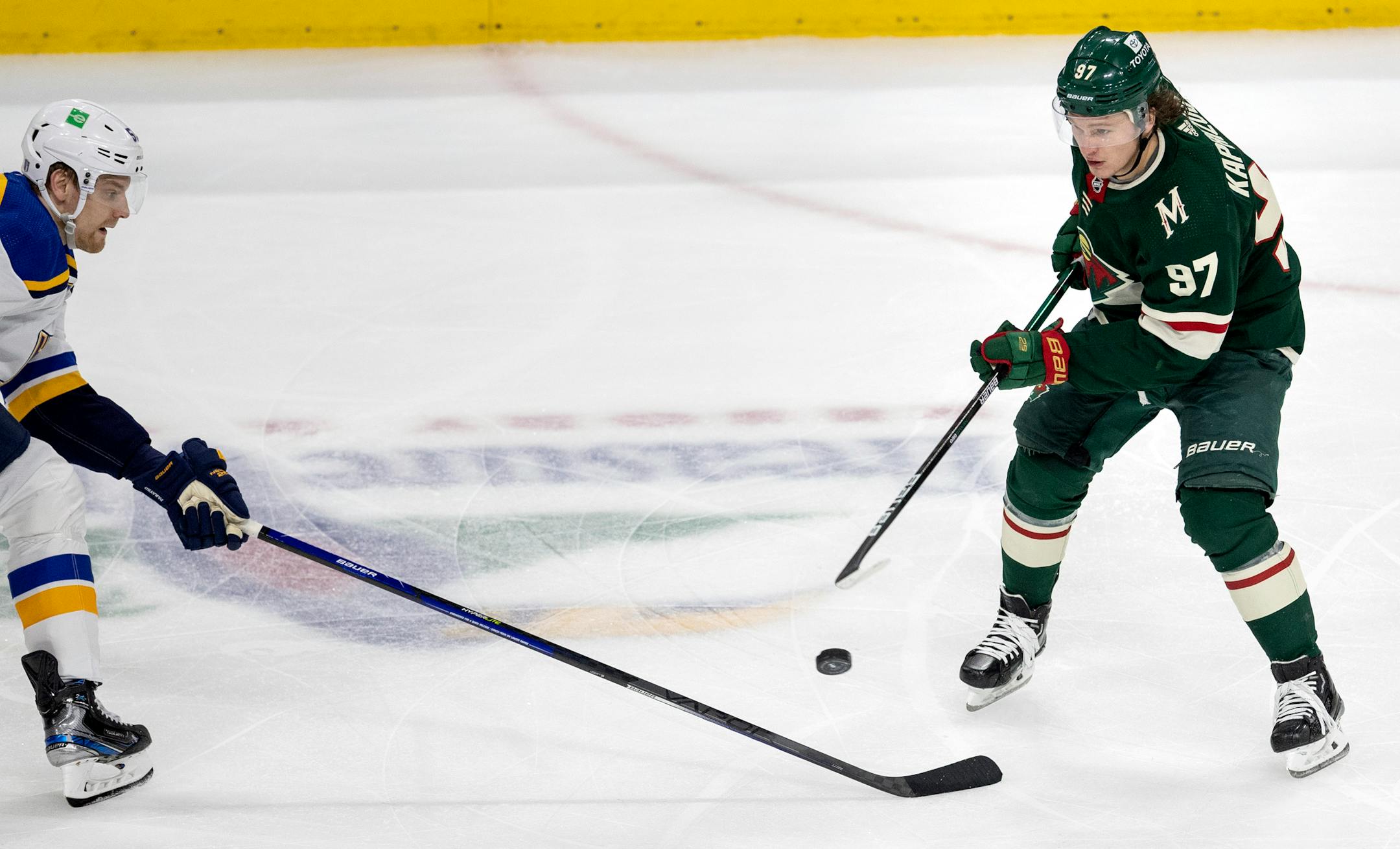 Kirill Kaprizov (97) of the Minnesota Wild in the second period.