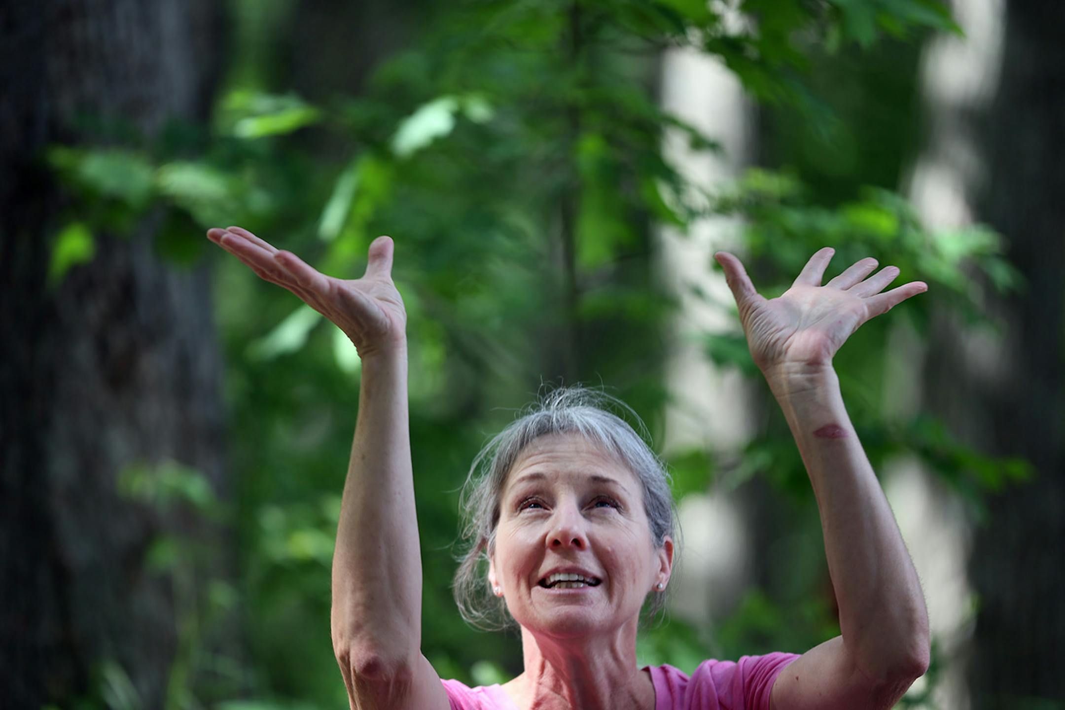 Jane Dicken participated in a Shinrin Yoku event at William O�Brien State Park Sunday June 2, 2016 in Marine on St. Croix, MN.