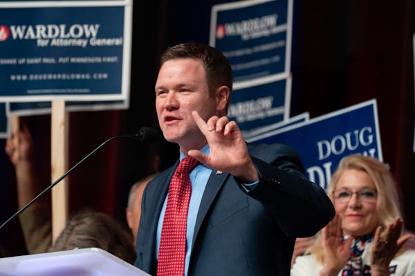 Republican candidate for Attorney General Doug Wardlow spoke at the second day of the Republican state convention in Duluth.