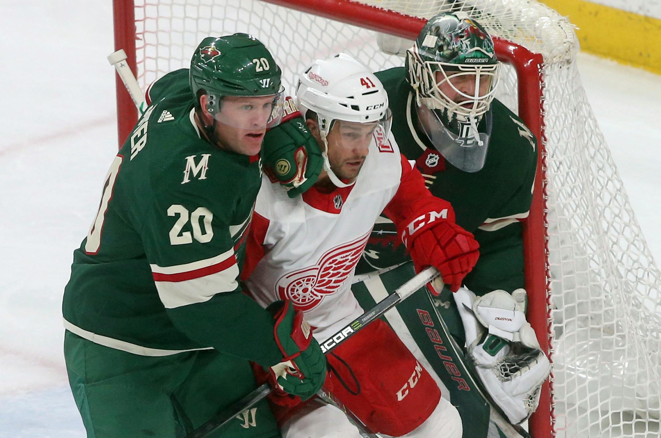 Defenseman Ryan Suter (20) will be a bystander for the rest of the Wild's season, as he recovers from surgery that fixed his right ankle after it was severely damaged March 31.