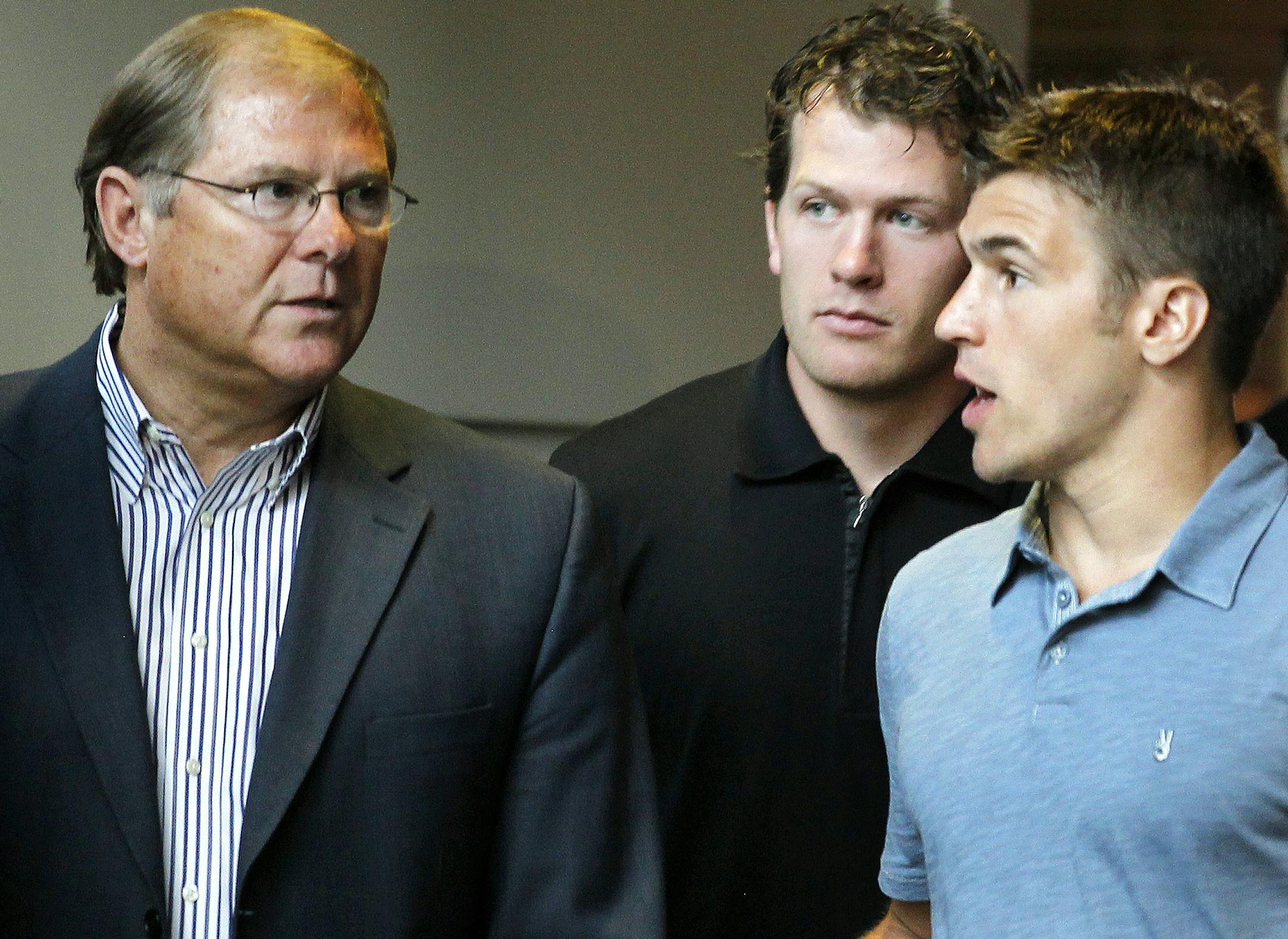 Wild owner Craig Leipold opened his checkbook to sign Ryan Suter, center, and Zach Parise, right, last summer. The bold moves continued last week with the acquisition of Jason Pominville.
