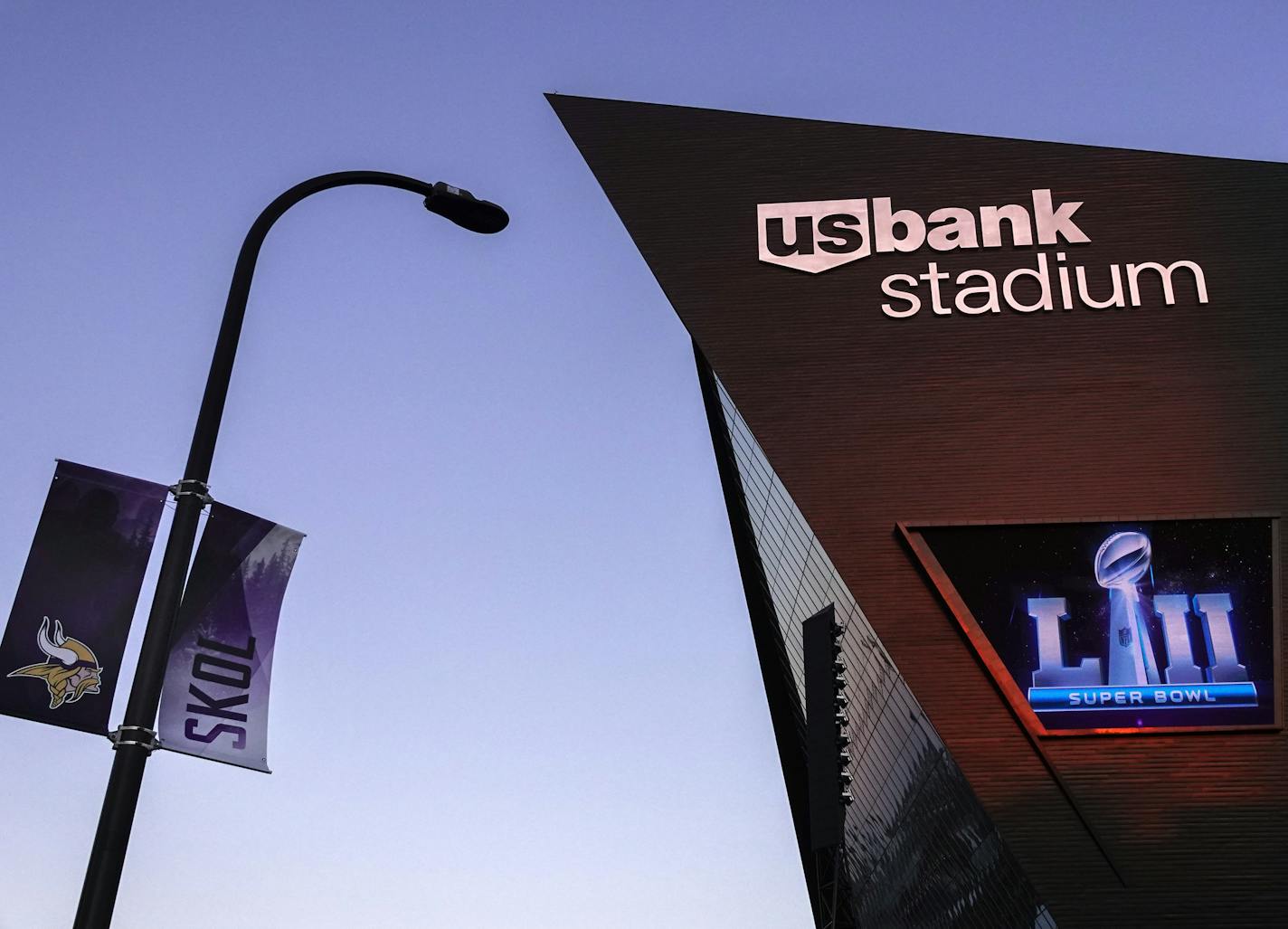 Preparation for the Super Bowl is underway at U.S. Bank Stadium with all Viking logos already erased from the field and signage is in the building and ready to hang. ] BRIAN PETERSON &#xef; brian.peterson@startribune.com
Minneapolis, MN 01/12/18