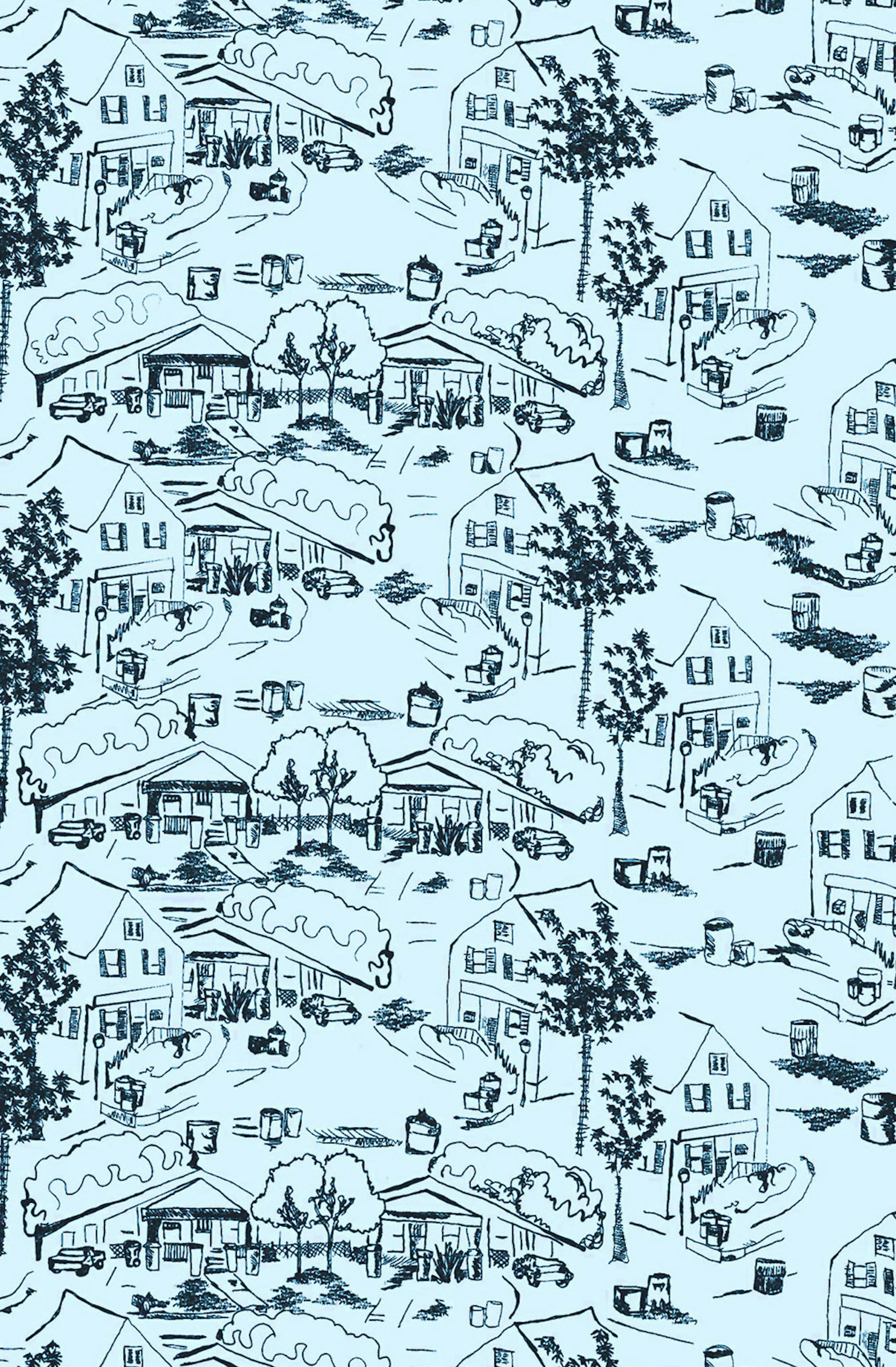 "The modern weekly ritual of curbside pickup" is how the Studio Printworks' web site describes this Jessica Smith design. Trash Day. $220 per roll. Studio Printworks. http://www.studioprintworks.com (Studio Printworks) ORG XMIT: 1188797