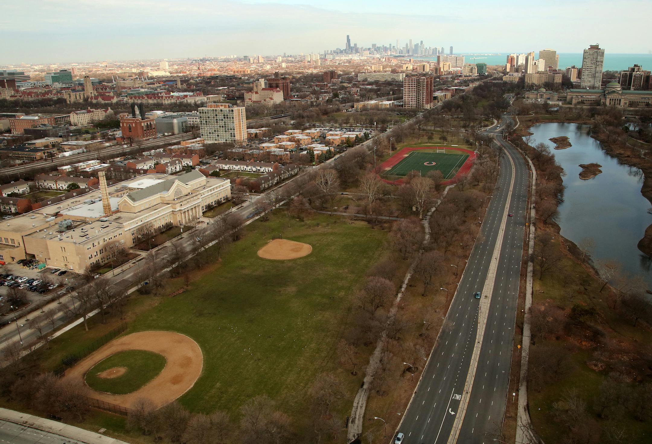 A portion of Jackson Park on Chicago's South Side will be transformed into the Obama presidential library. (Anthony Souffle/Chicago Tribune/TNS) ORG XMIT: 1187792